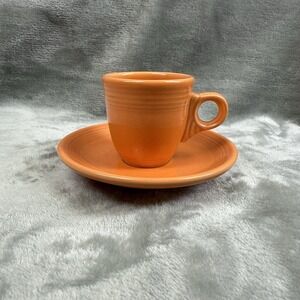 Fiesta Fiestaware Ring Handled AD Cup & Saucer Tangerine (retired)